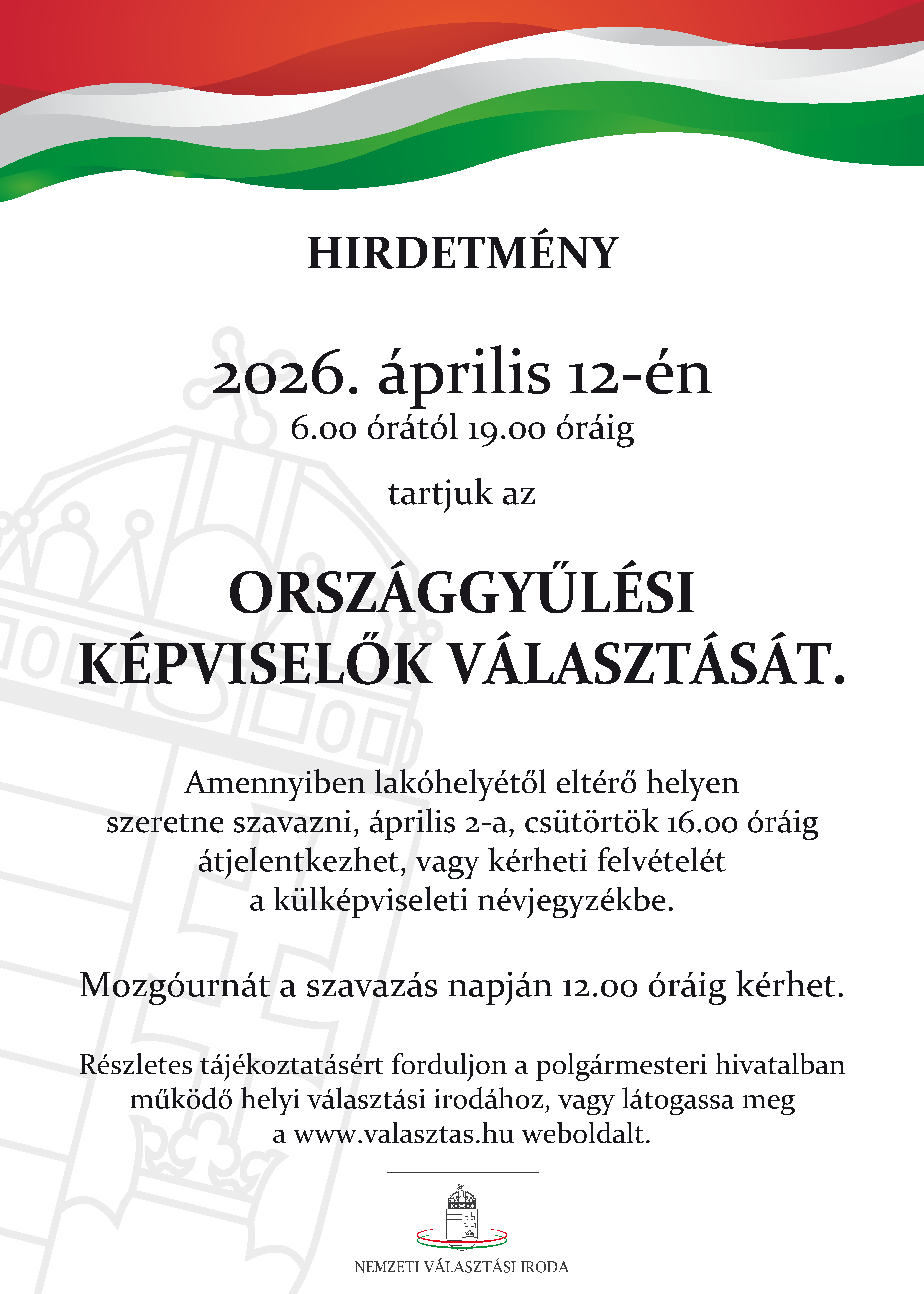 Orsz�ggy�l�si k�pvisel� v�laszt�s 2026